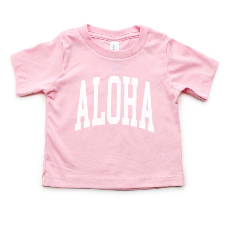 an aloha kids tee in pink